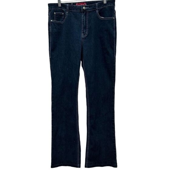 JFNT Jeans For New Time Jeans Women's Size 14 Dark Wash Blue Straight Leg Denim - Picture 1 of 10